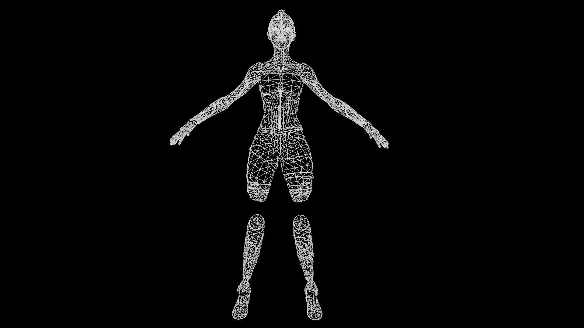 Cyber Girl Low Poly model Low-poly 3D model_31