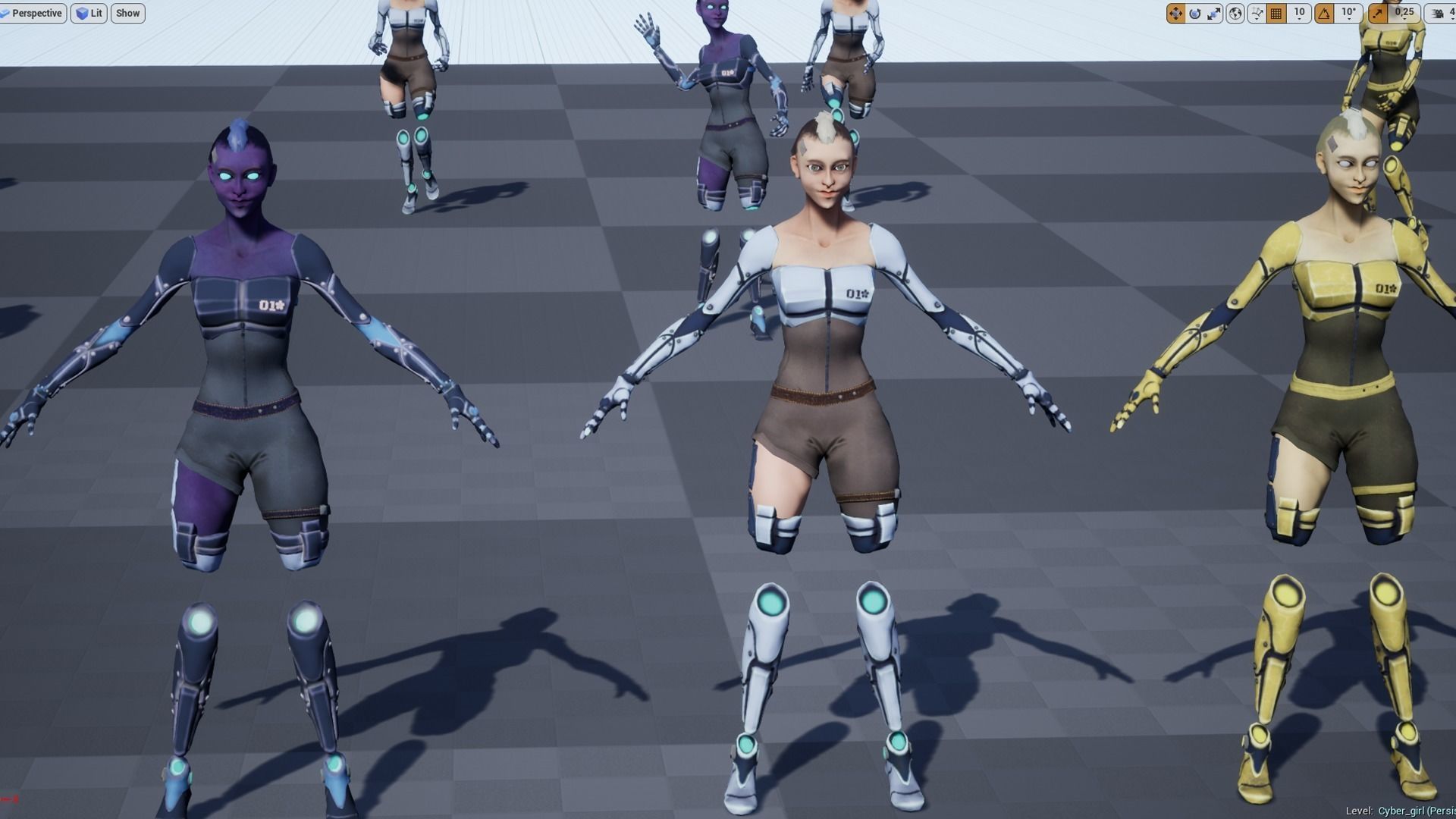 Cyber Girl Low Poly model Low-poly 3D model_35
