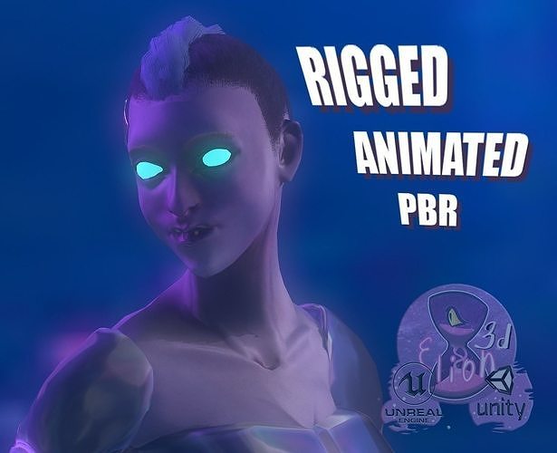 Cyber Girl Low Poly model Low-poly 3D model