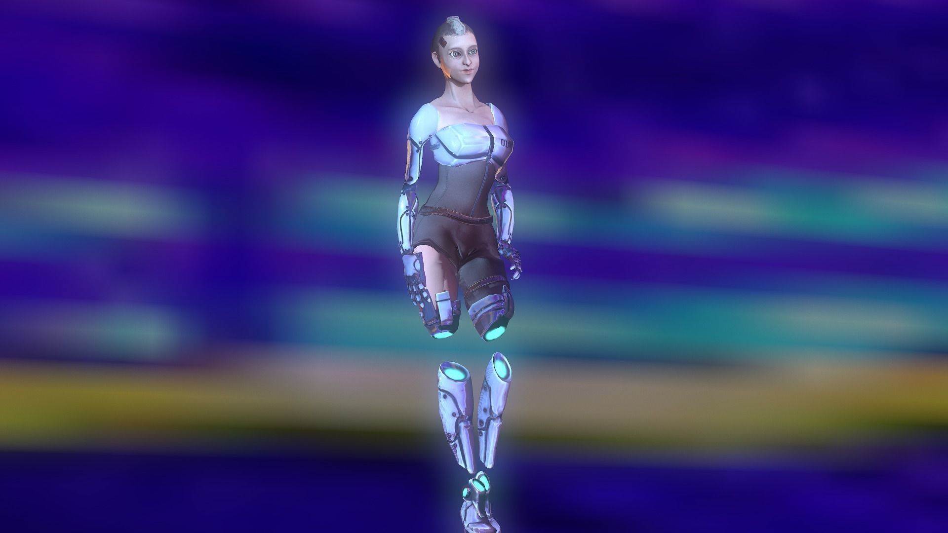 Cyber Girl Low Poly model Low-poly 3D model_25
