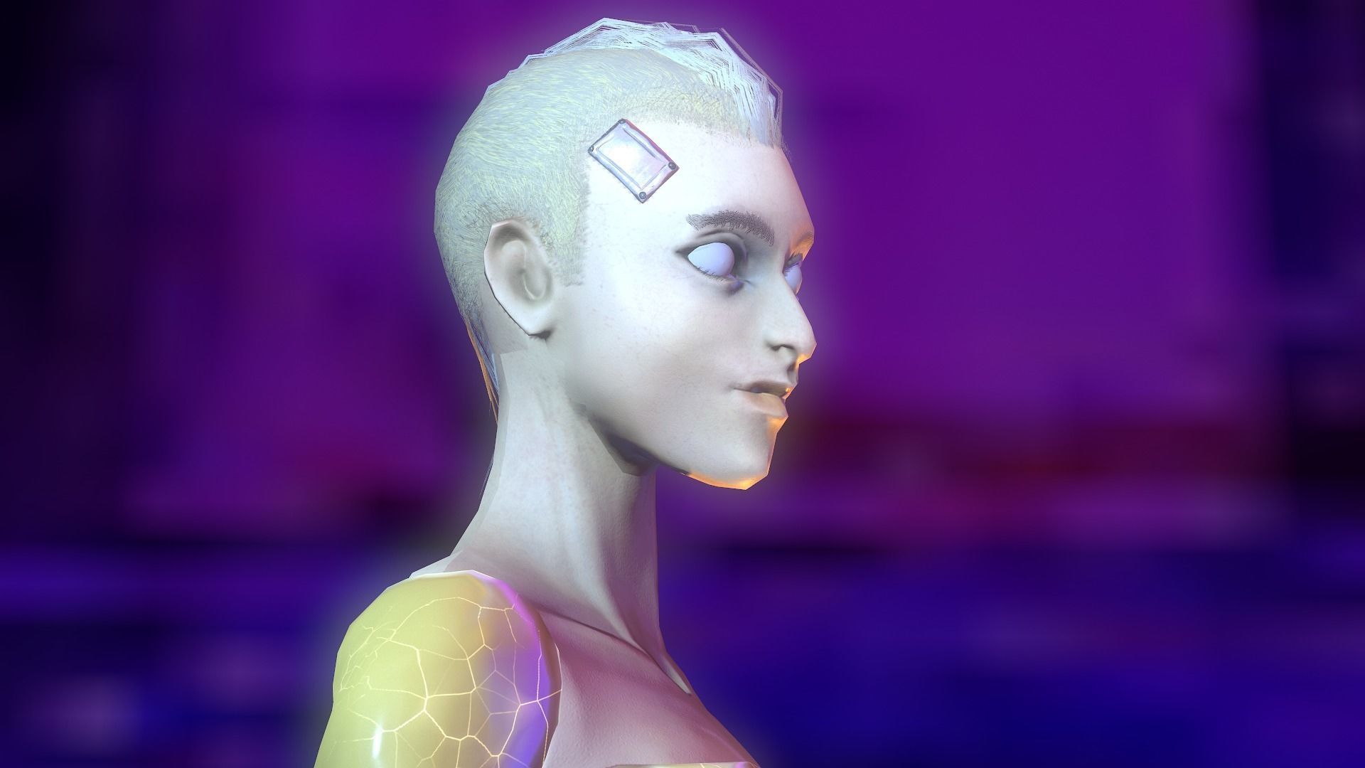 Cyber Girl Low Poly model Low-poly 3D model_28