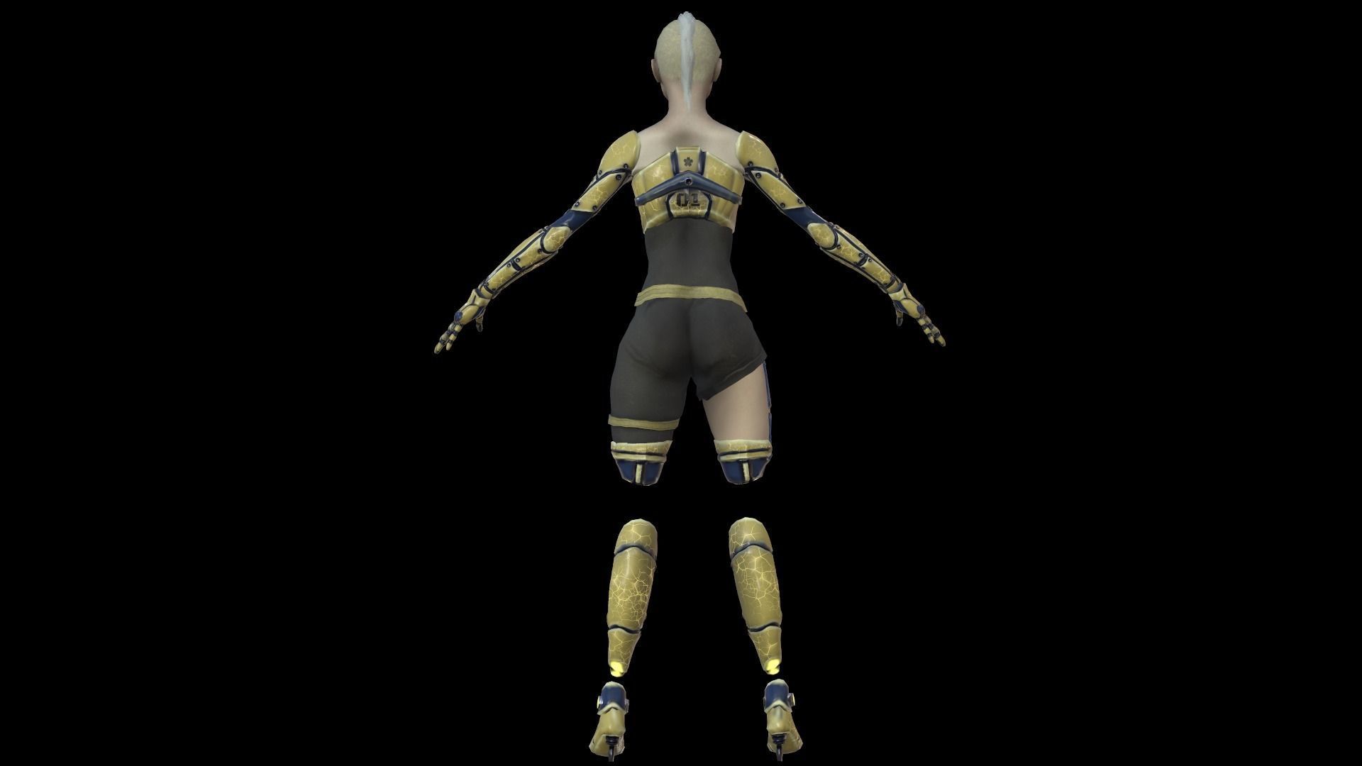 Cyber Girl Low Poly model Low-poly 3D model_13