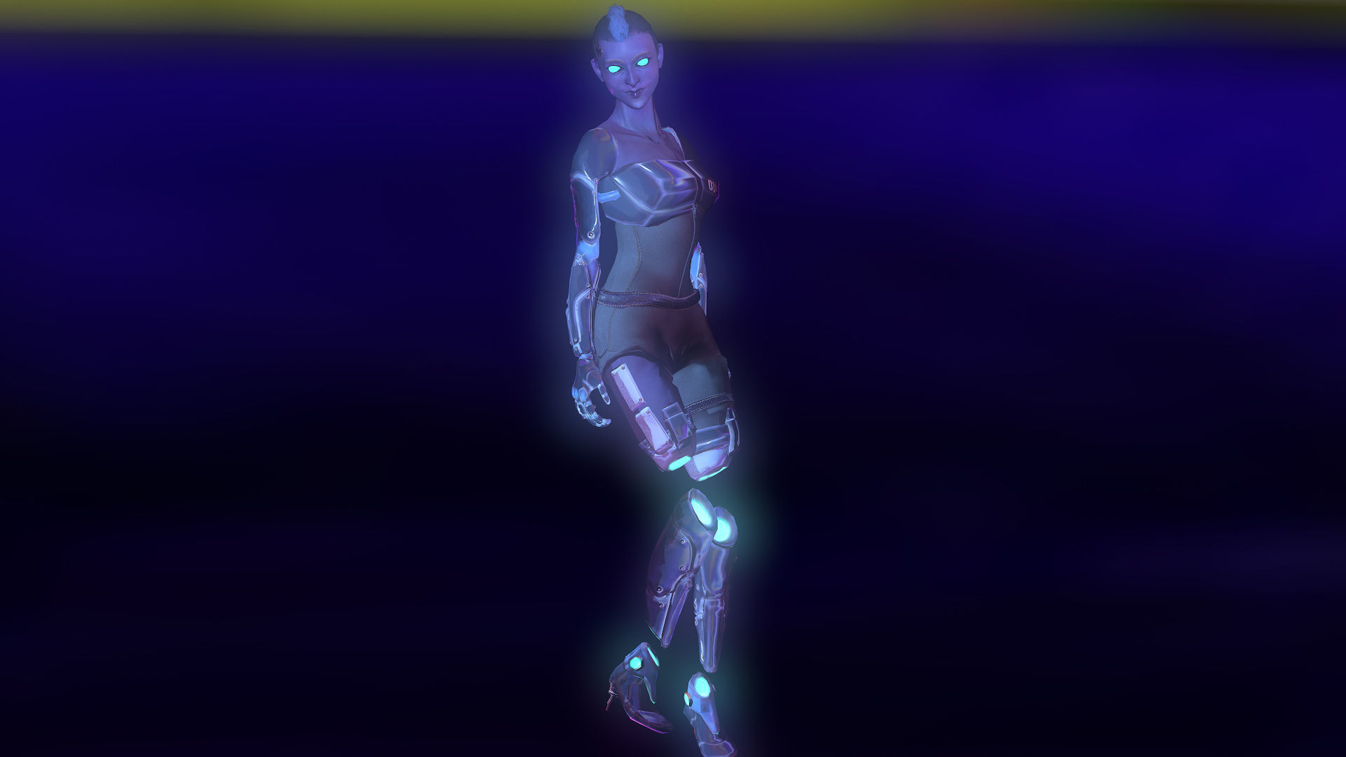 Cyber Girl Low Poly model Low-poly 3D model_22