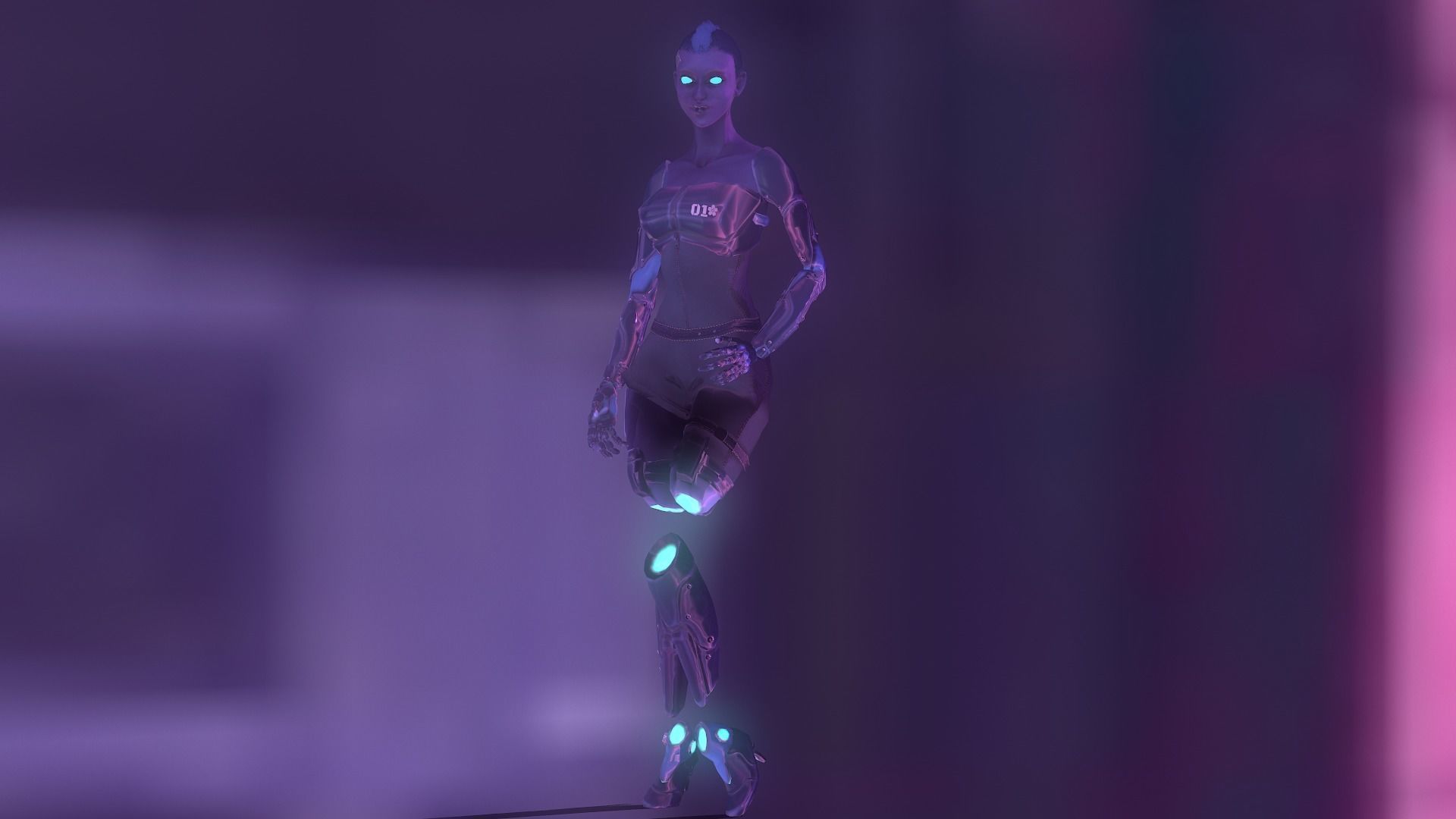 Cyber Girl Low Poly model Low-poly 3D model_18