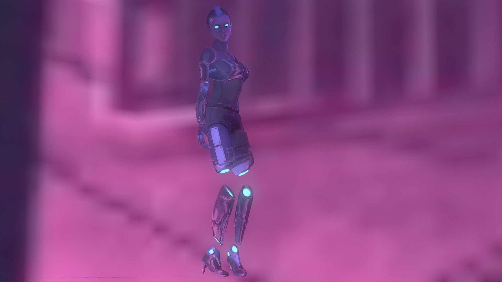 Cyber Girl Low Poly model Low-poly 3D model_17