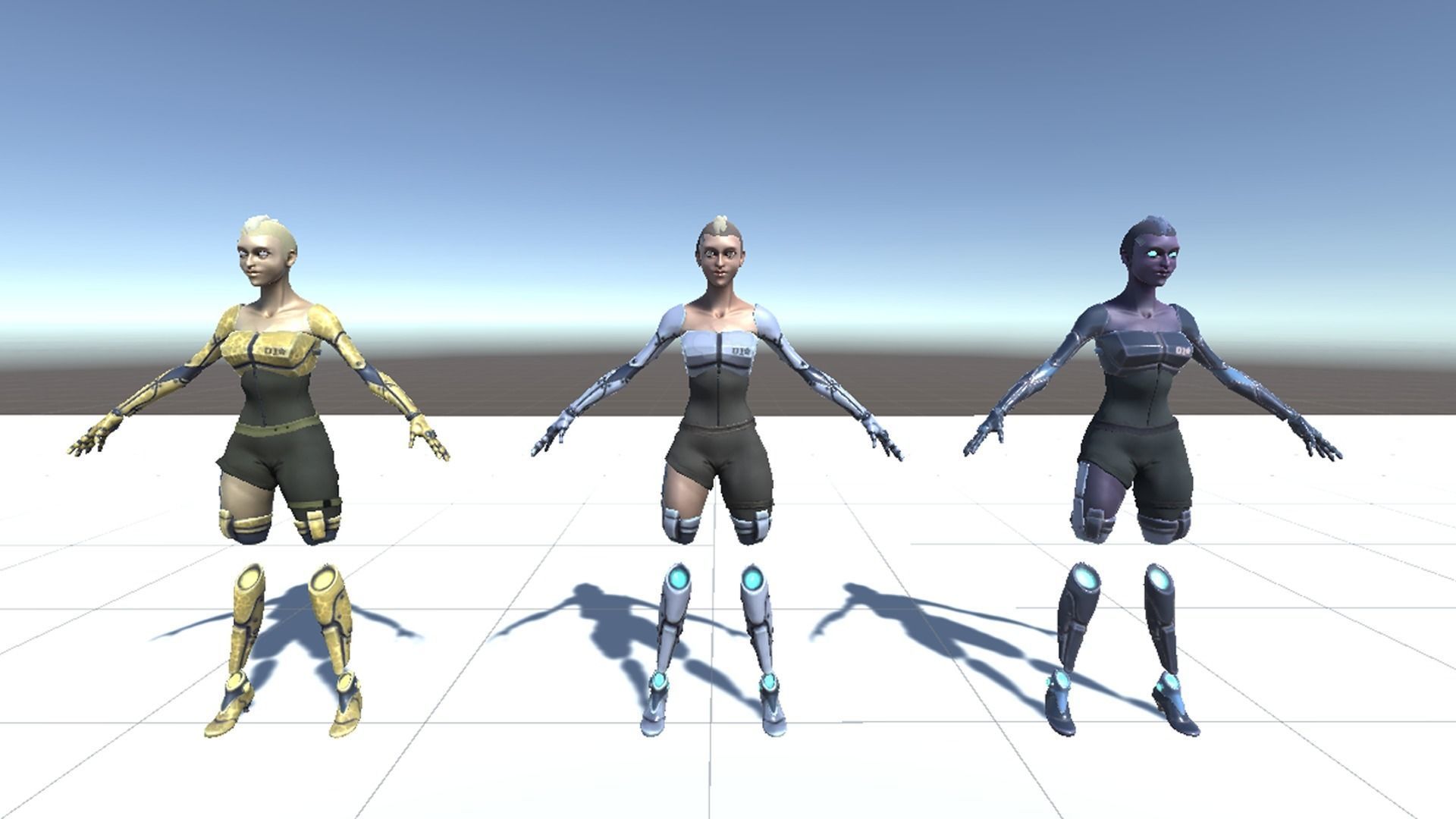 Cyber Girl Low Poly model Low-poly 3D model_37