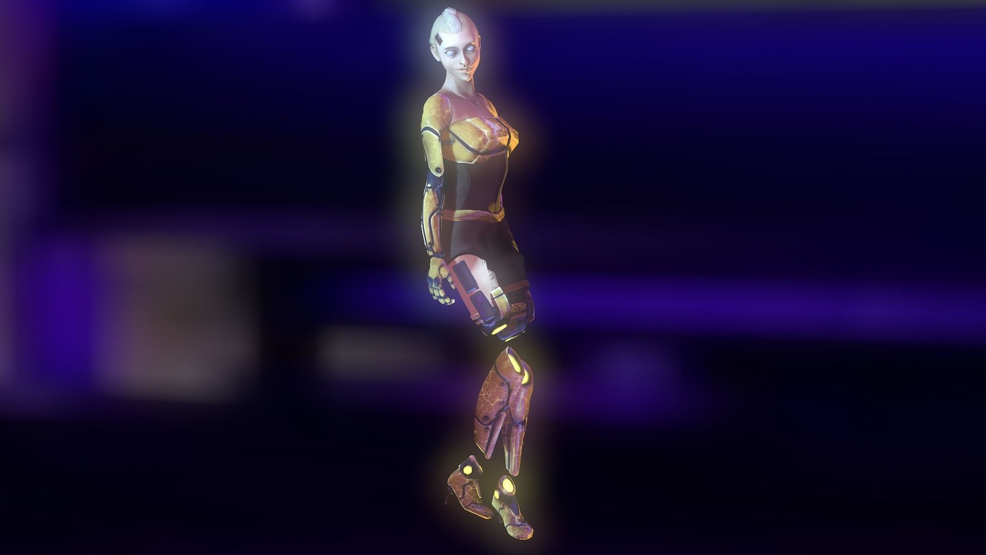 Cyber Girl Low Poly model Low-poly 3D model_23