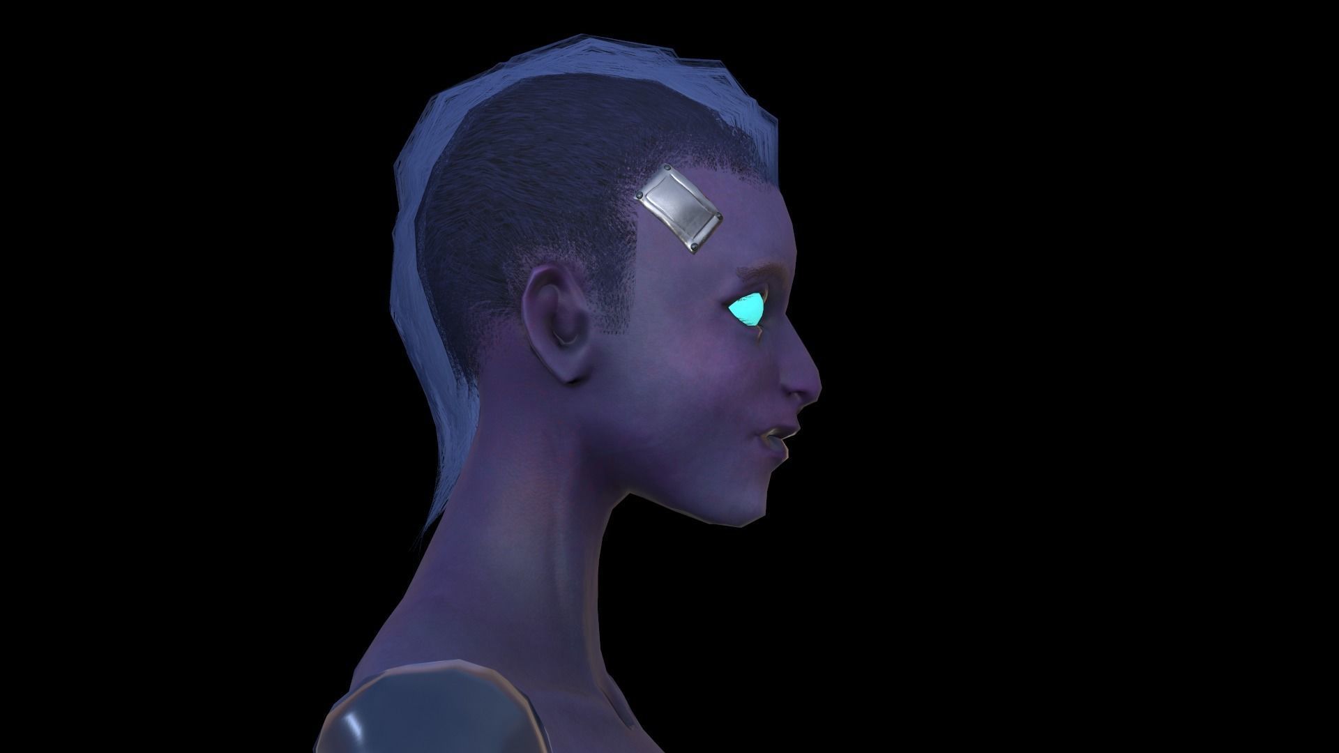 Cyber Girl Low Poly model Low-poly 3D model_8