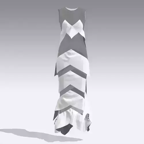 DRESS RUFFLED FISH DRESS