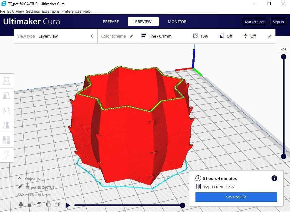 cactus plant pot 50  3D print model_15