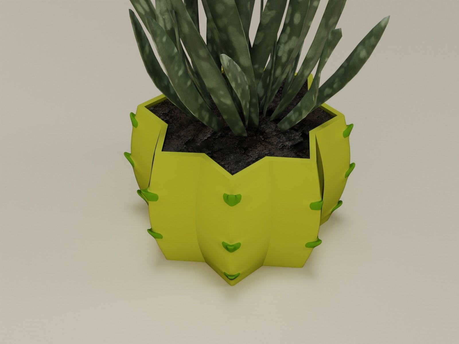 cactus plant pot 50  3D print model_7