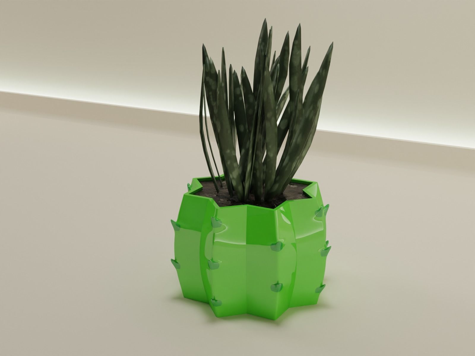 cactus plant pot 50  3D print model_12