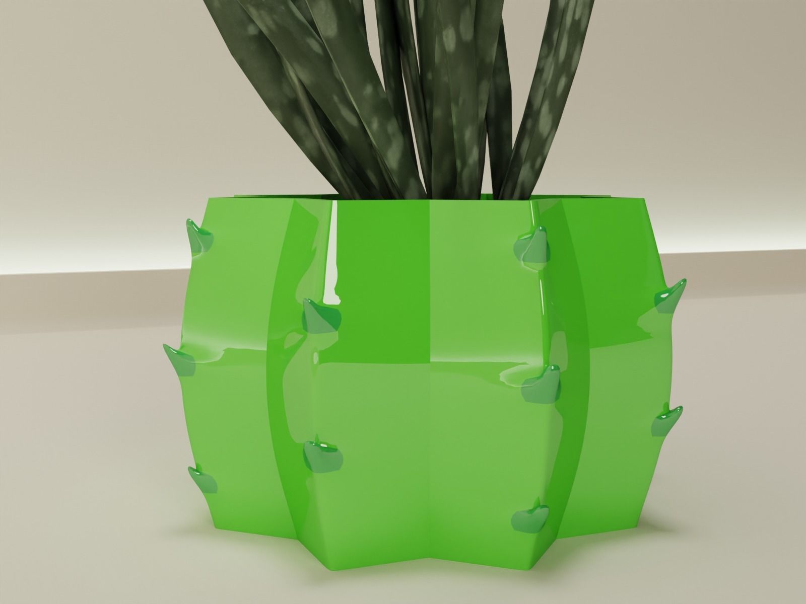 cactus plant pot 50  3D print model_11
