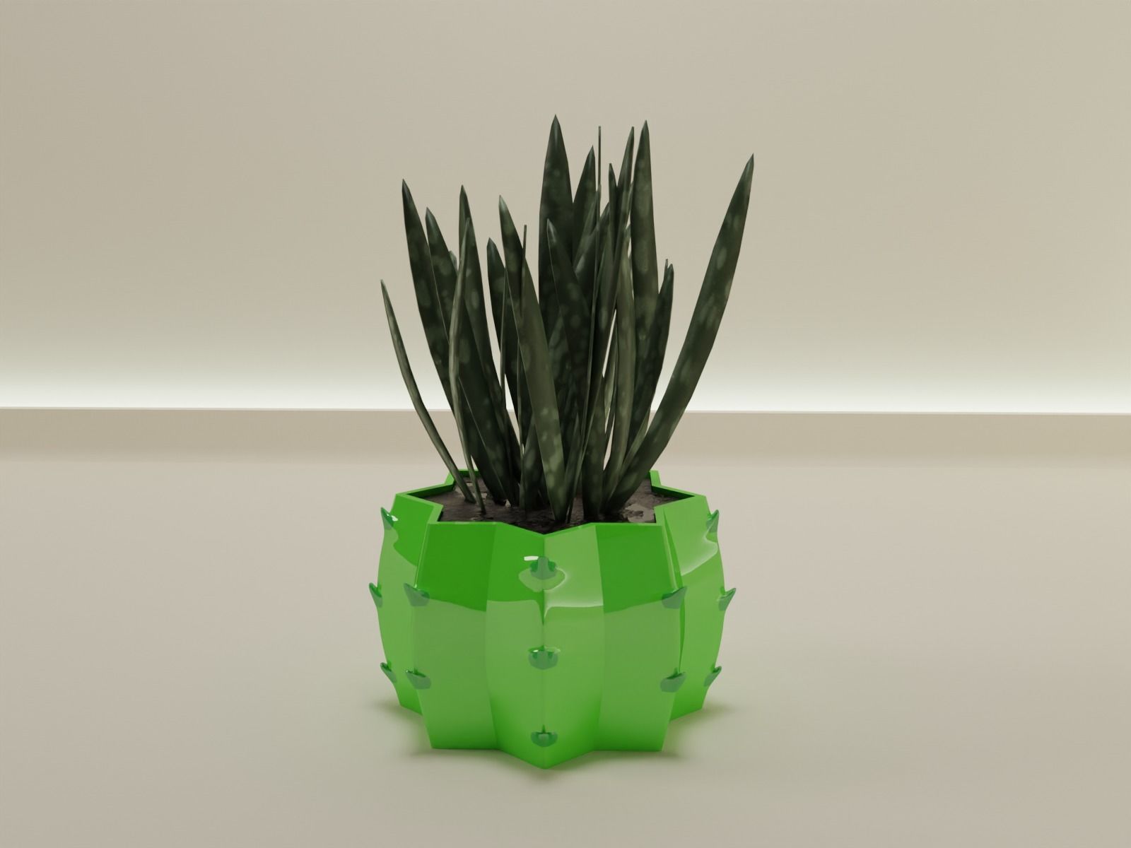 cactus plant pot 50  3D print model_13