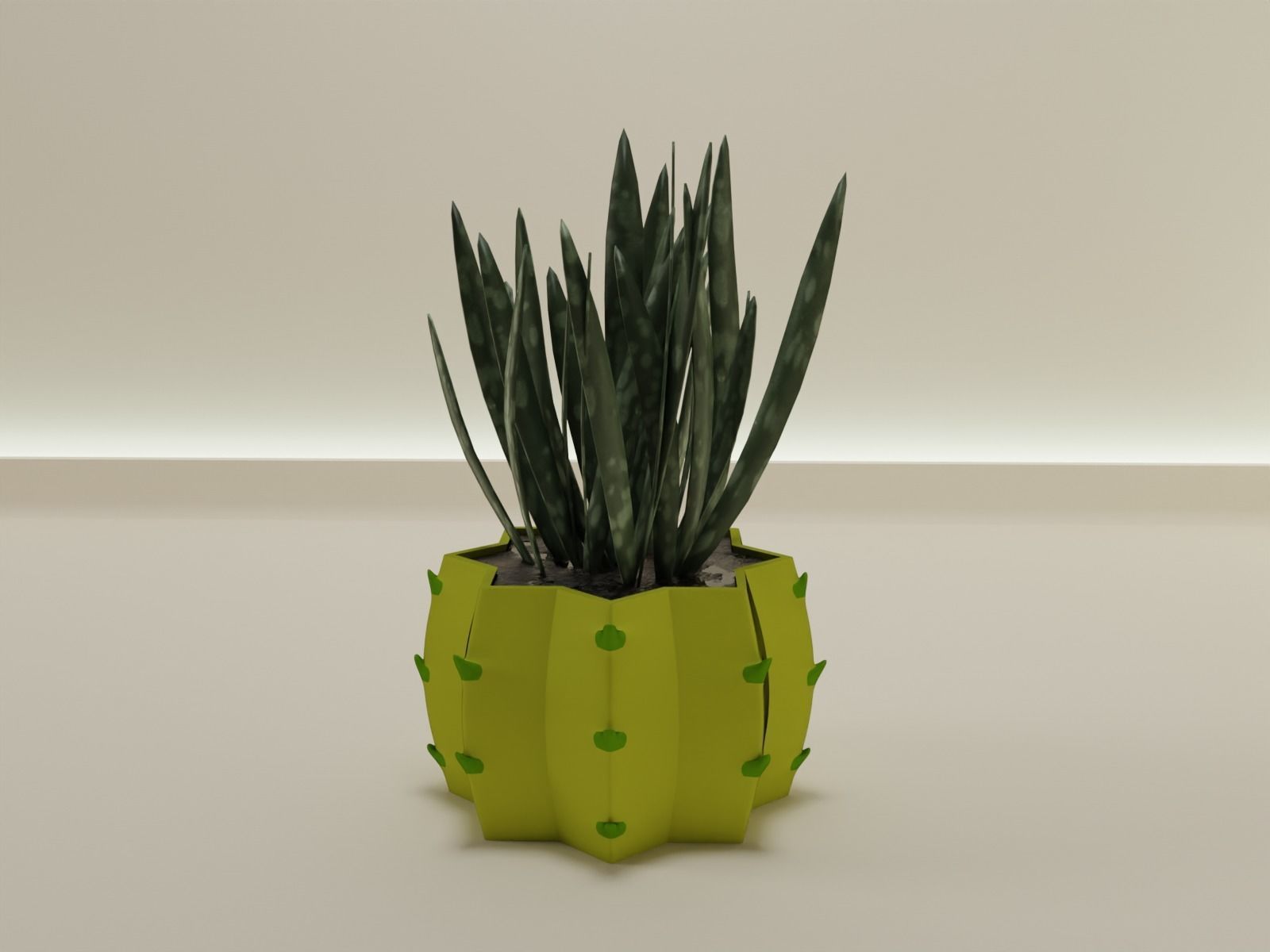cactus plant pot 50  3D print model_5