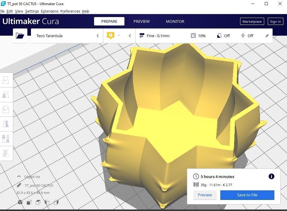 cactus plant pot 50  3D print model_17