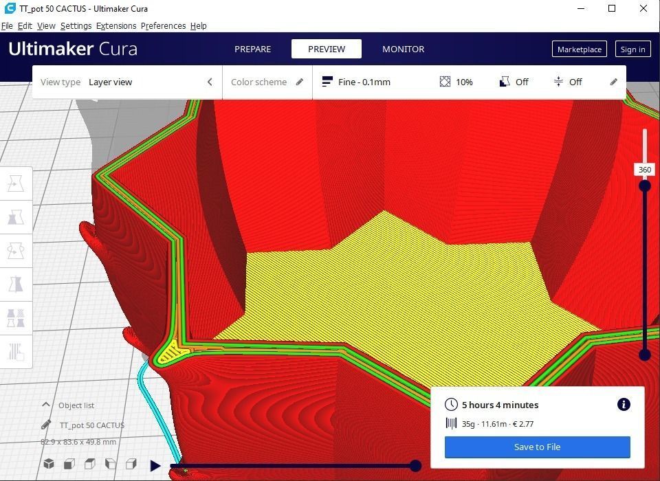 cactus plant pot 50  3D print model_1