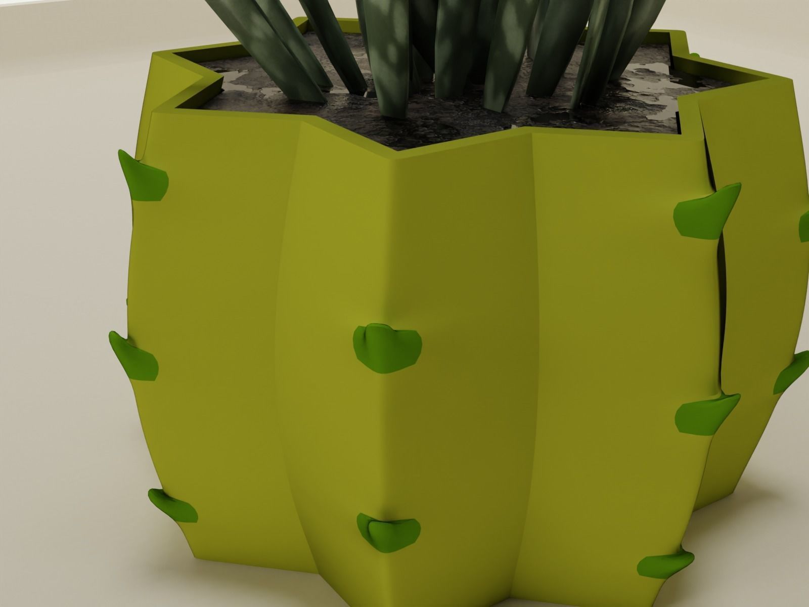 cactus plant pot 50  3D print model_2