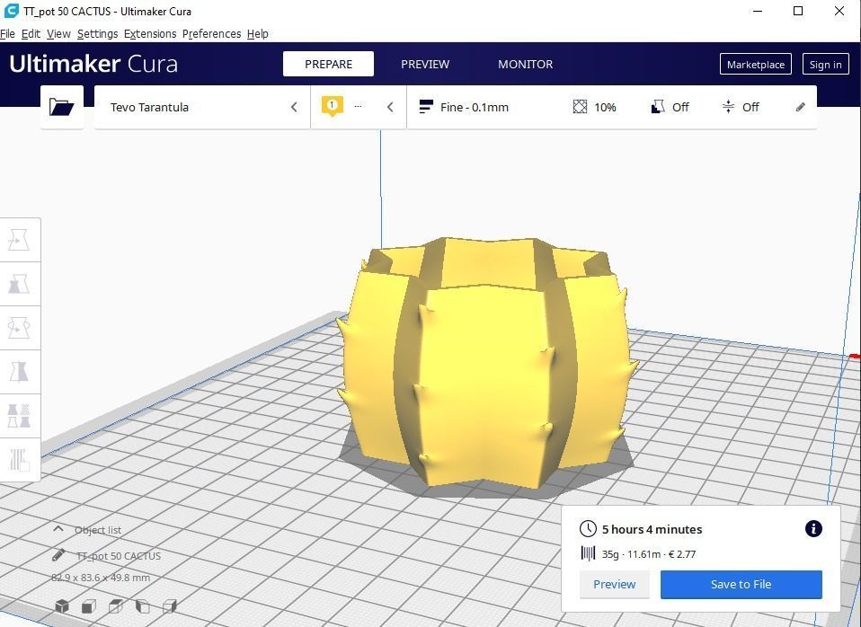 cactus plant pot 50  3D print model_16