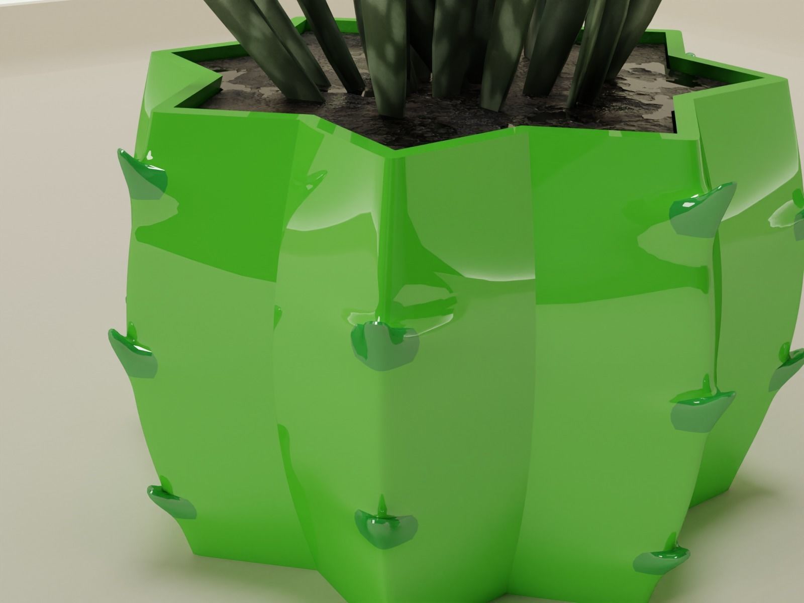 cactus plant pot 50  3D print model_9