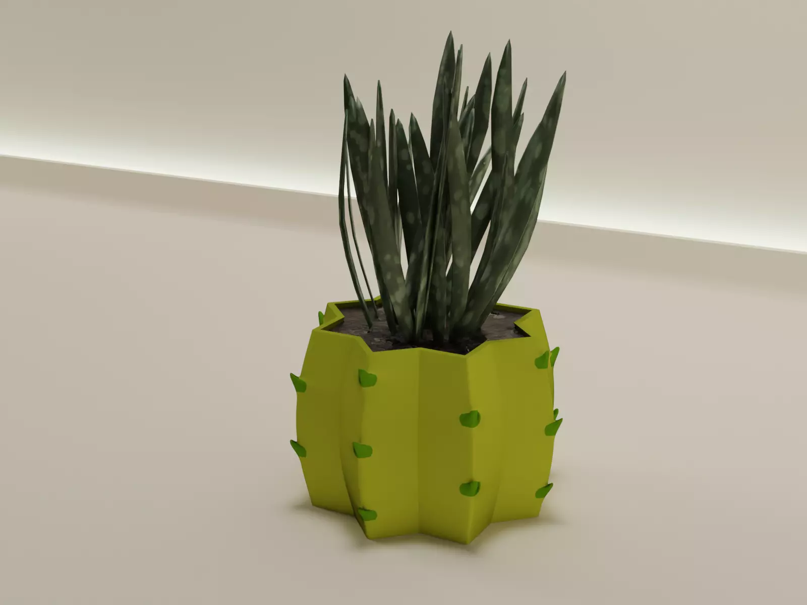 cactus plant pot 50  3D print model_0