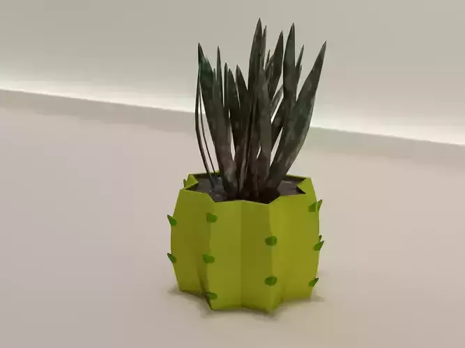 cactus plant pot 50  3D print model