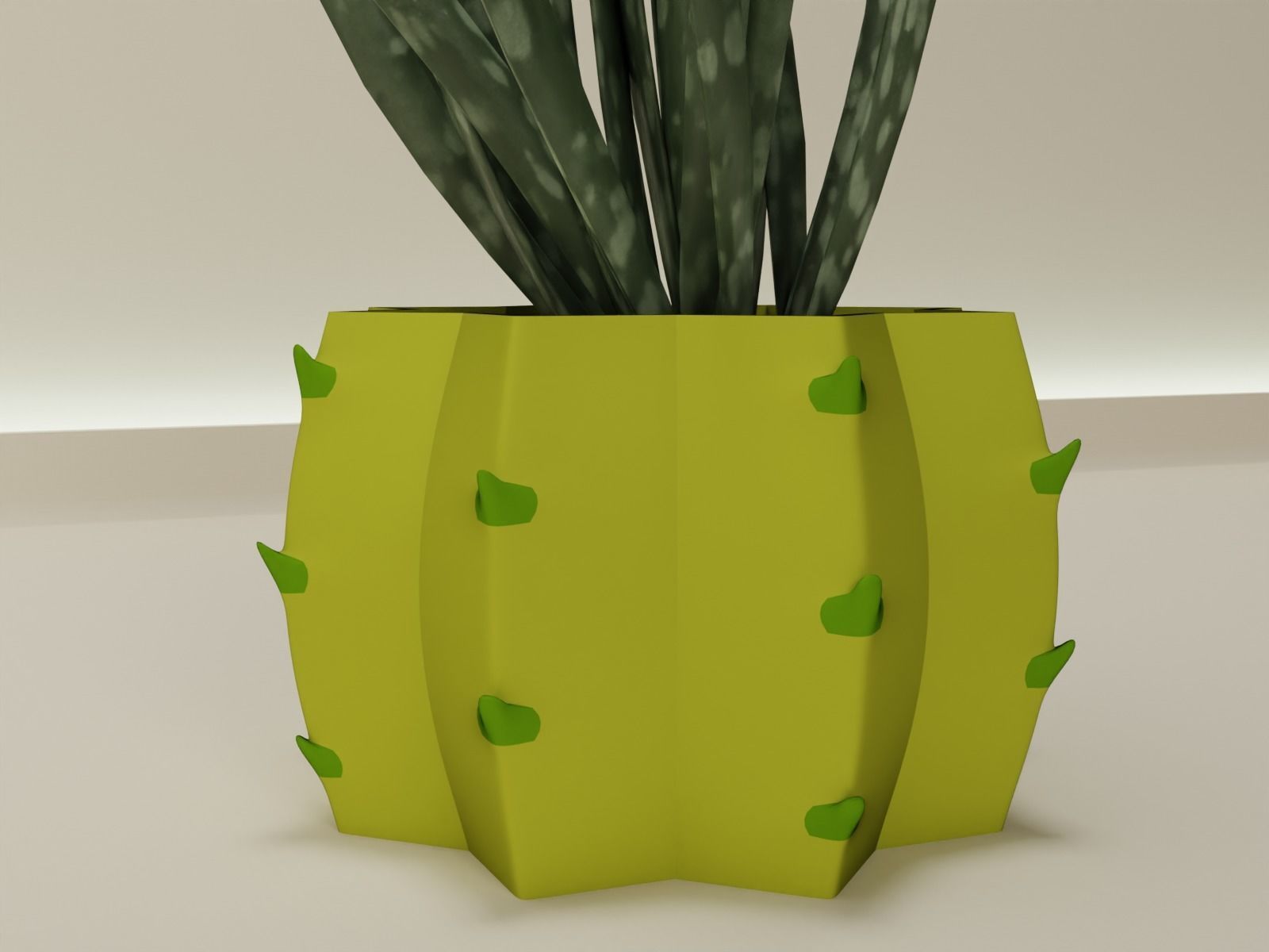 cactus plant pot 50  3D print model_4