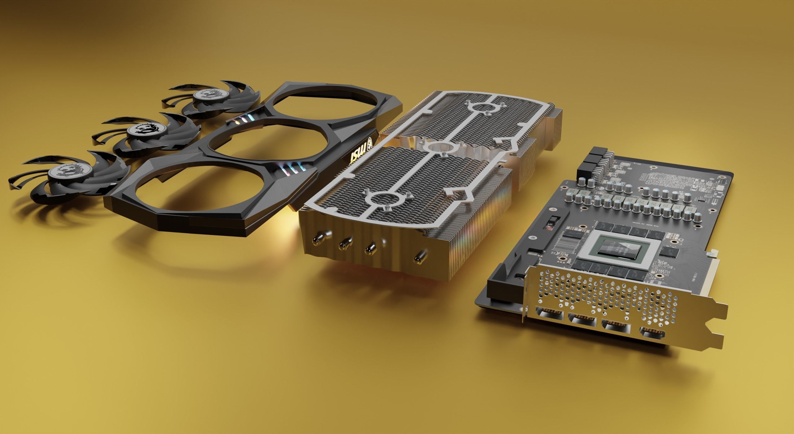 RTX 3080 MSI Gaming x trio 3D model_6