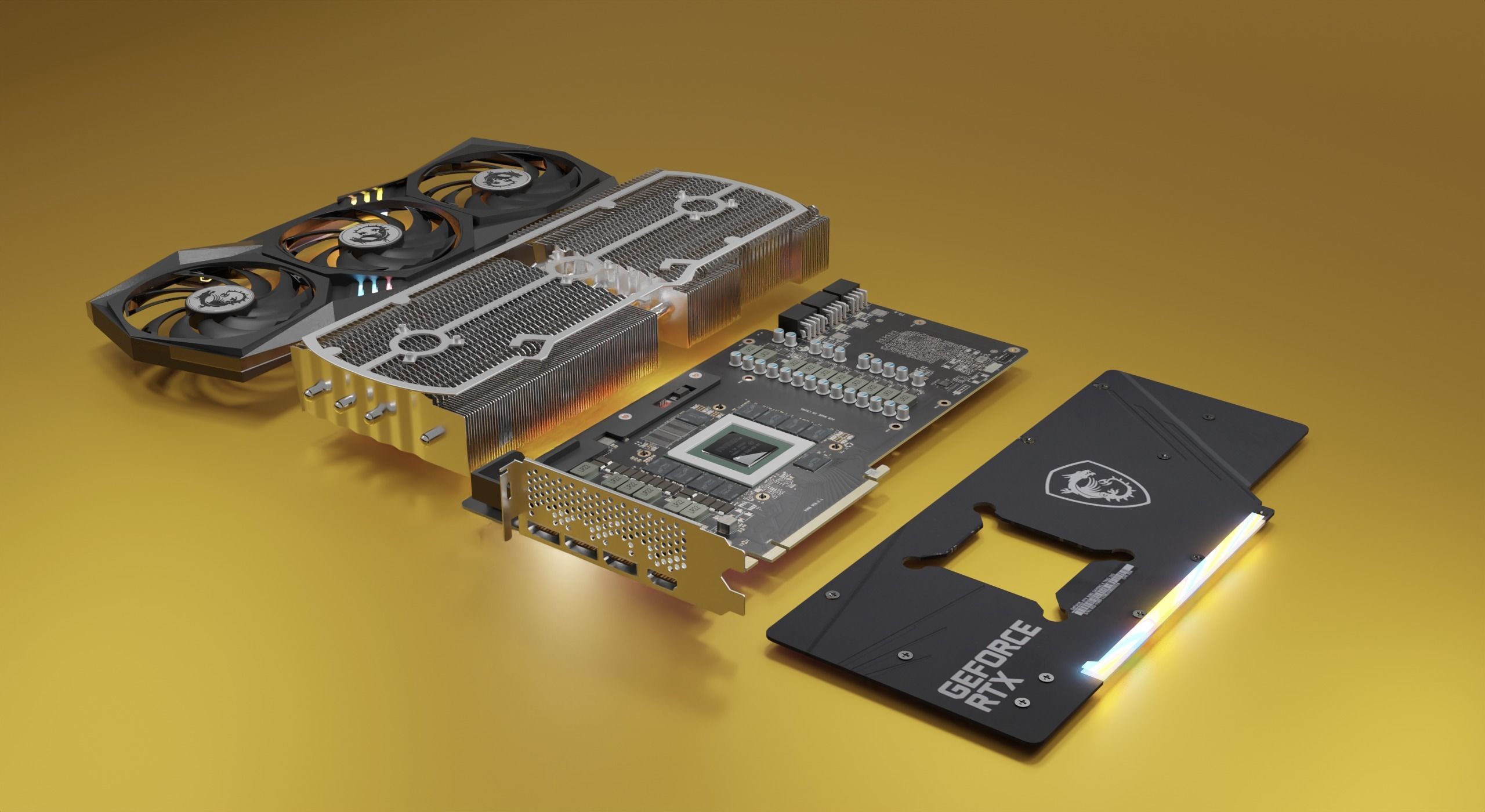 RTX 3080 MSI Gaming x trio 3D model_5