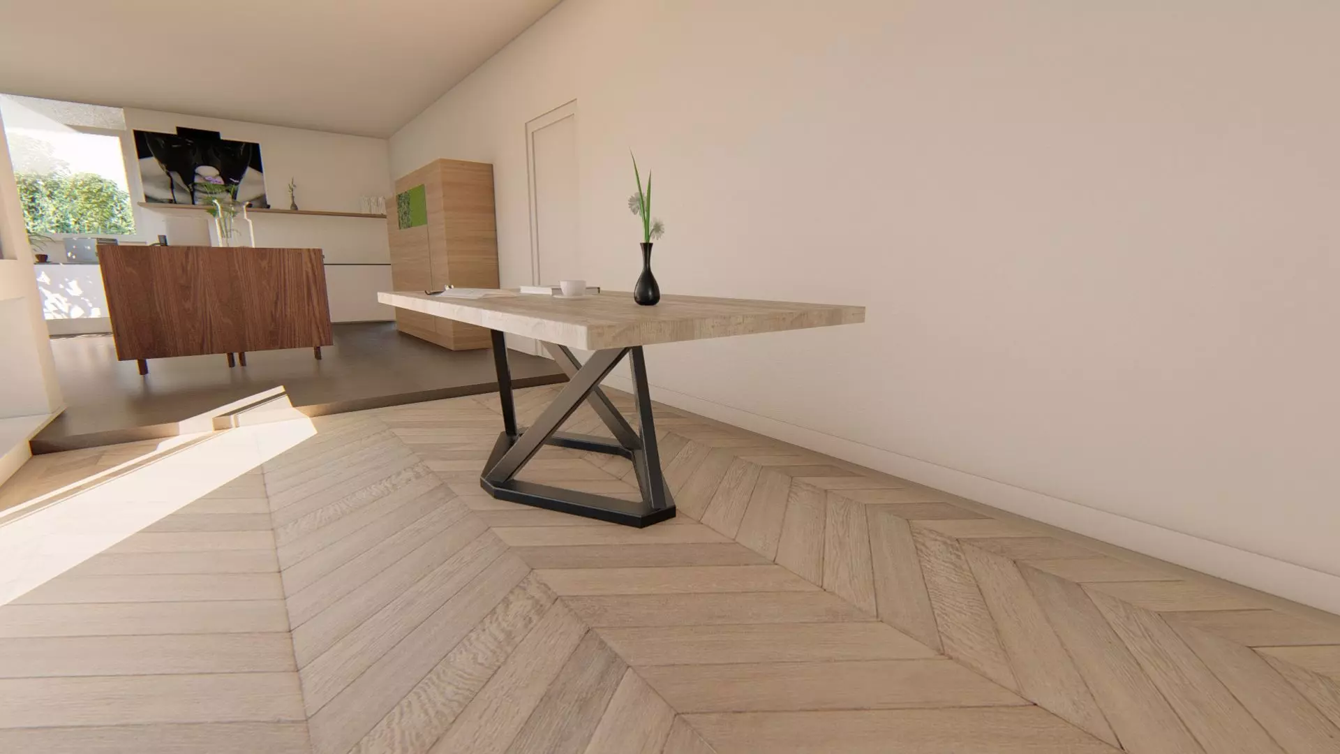 Metal Table legs with thicker base Free 3D model