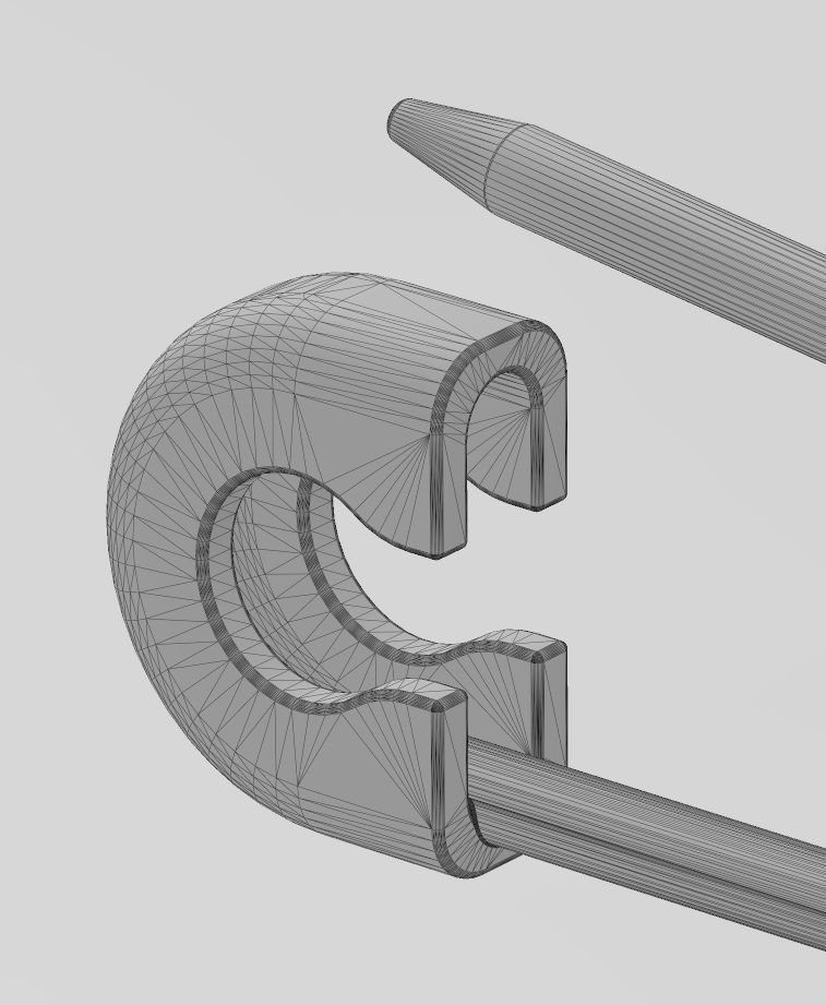 Simple safety pin pendant charm and ornament 3D print model_14