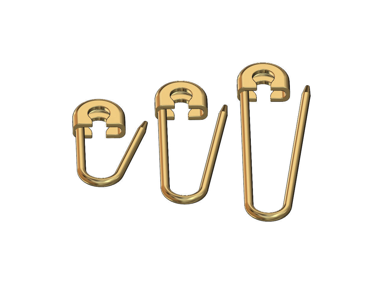 Simple safety pin pendant charm and ornament 3D print model_3