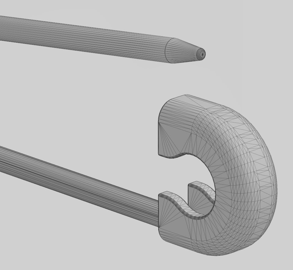 Simple safety pin pendant charm and ornament 3D print model_15