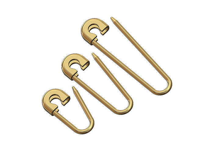 Simple safety pin pendant charm and ornament 3D print model