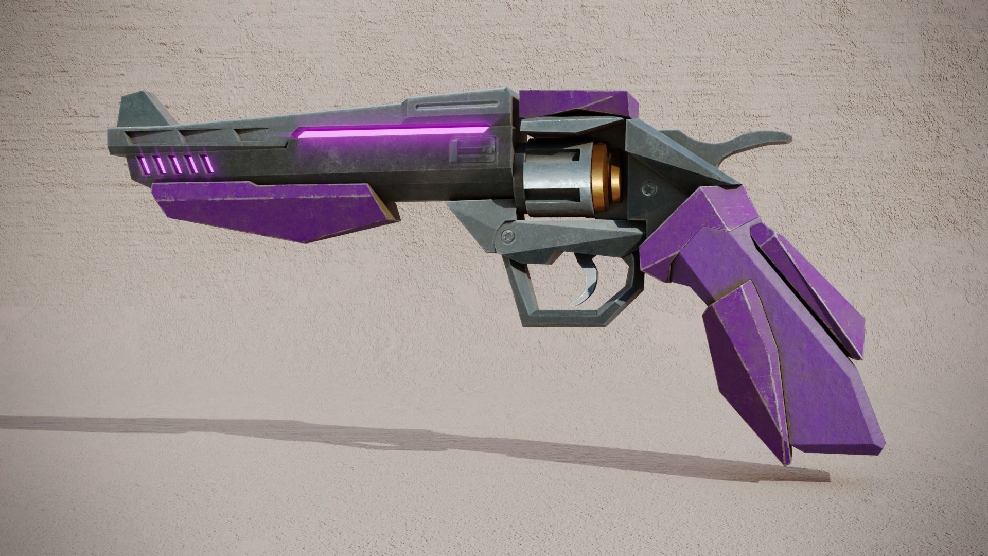 Sci-fi Revolver  Low-poly 3D model_4