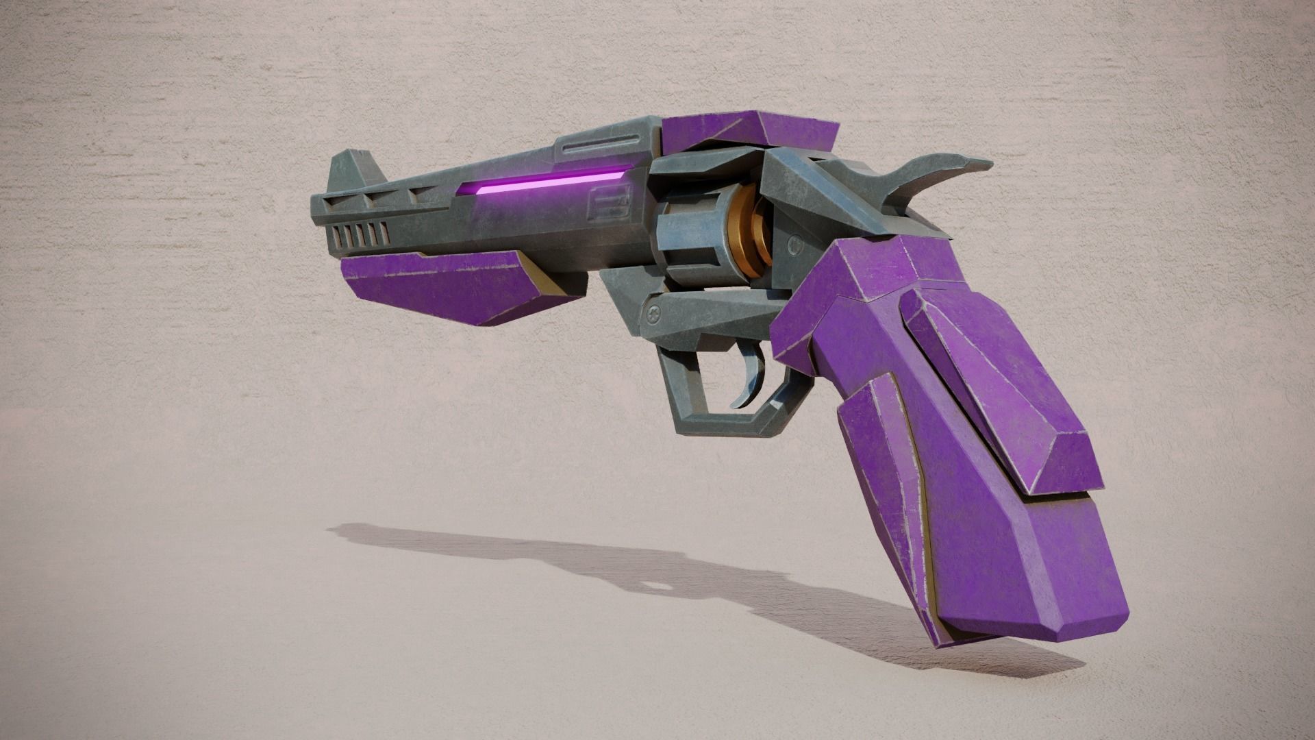 Sci-fi Revolver  Low-poly 3D model_3