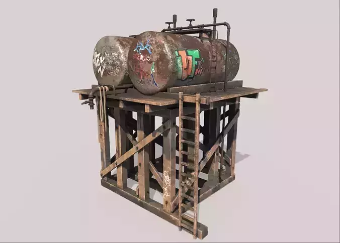 Wooden Oil Tanks Platform