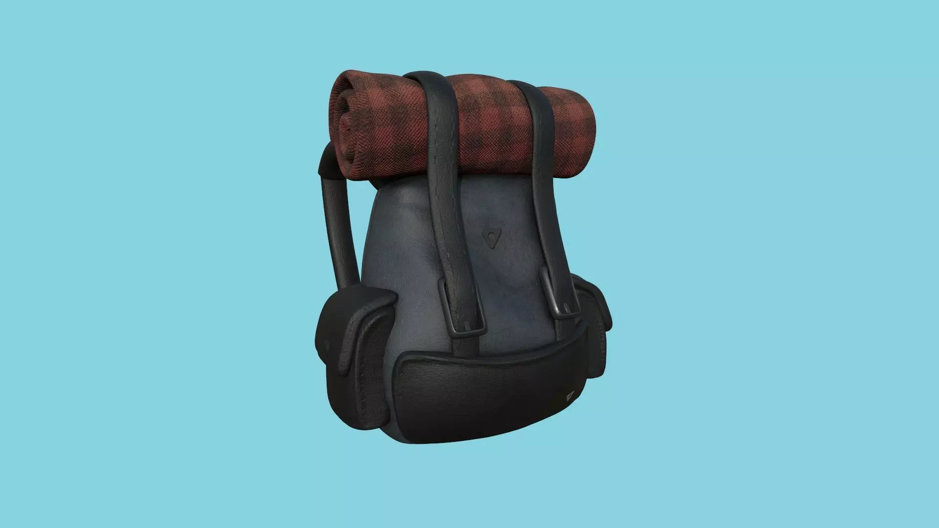 Black Leather Backpack - Character Fashion Design Low-poly 3D model