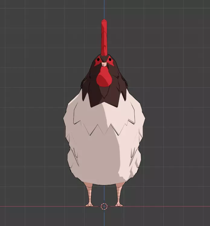 Cartoon Hen Low-poly 3D model_0