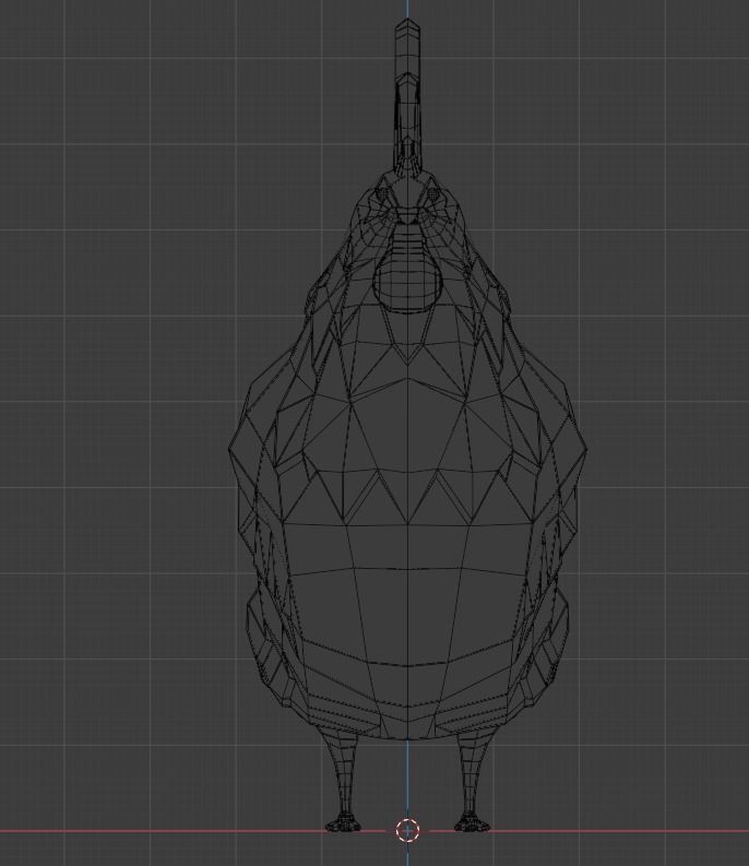 Cartoon Hen Low-poly 3D model_5