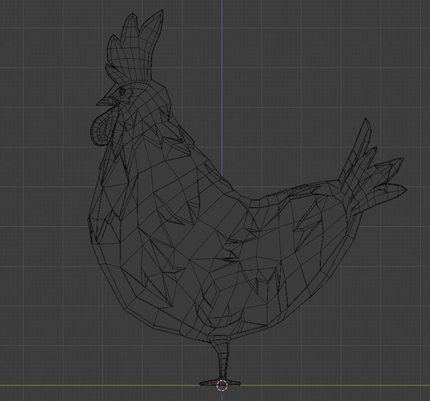 Cartoon Hen Low-poly 3D model_6