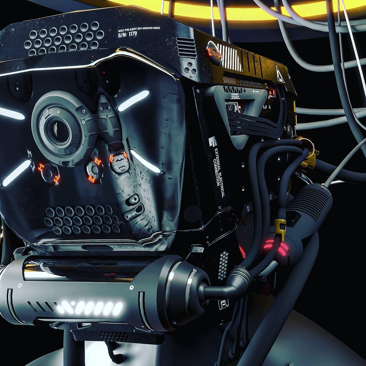 Chromithius futuristic man wearing helmet 3D model_6