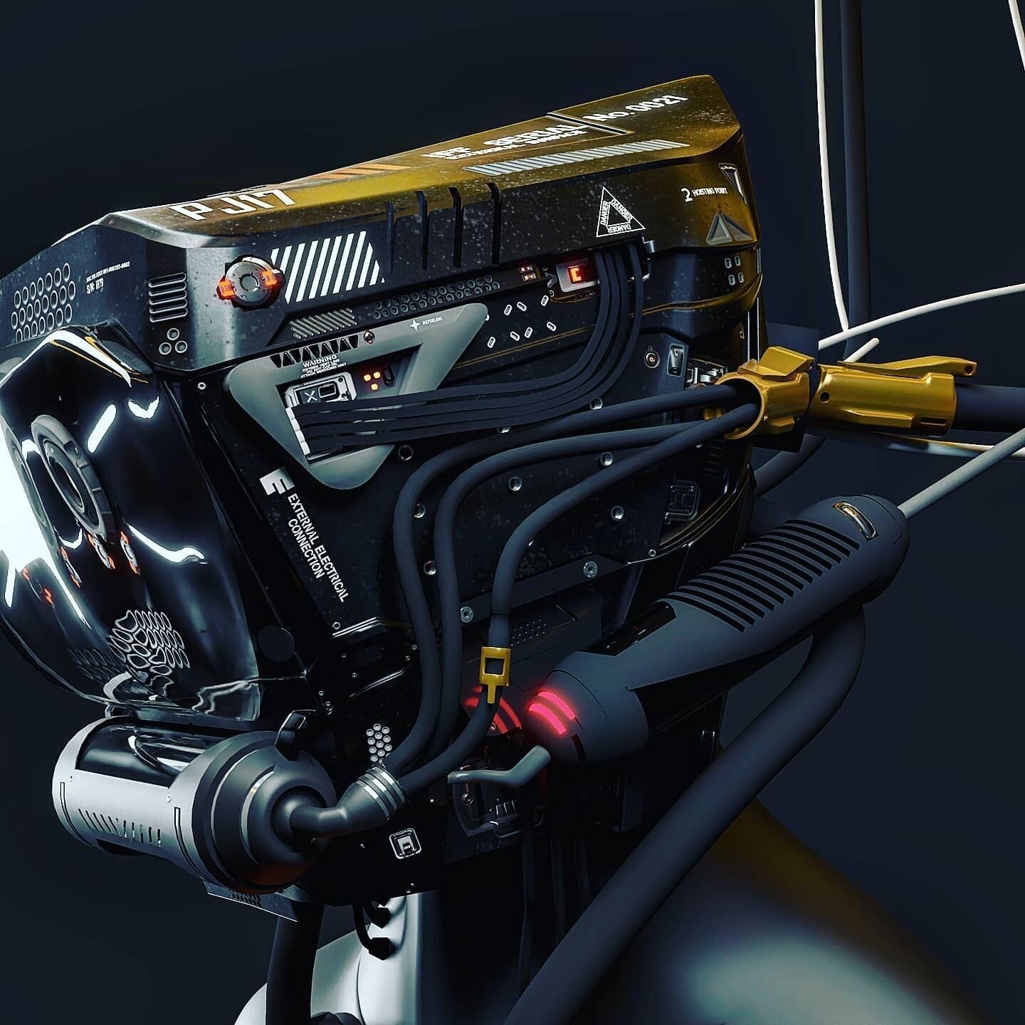 Chromithius futuristic man wearing helmet 3D model_3