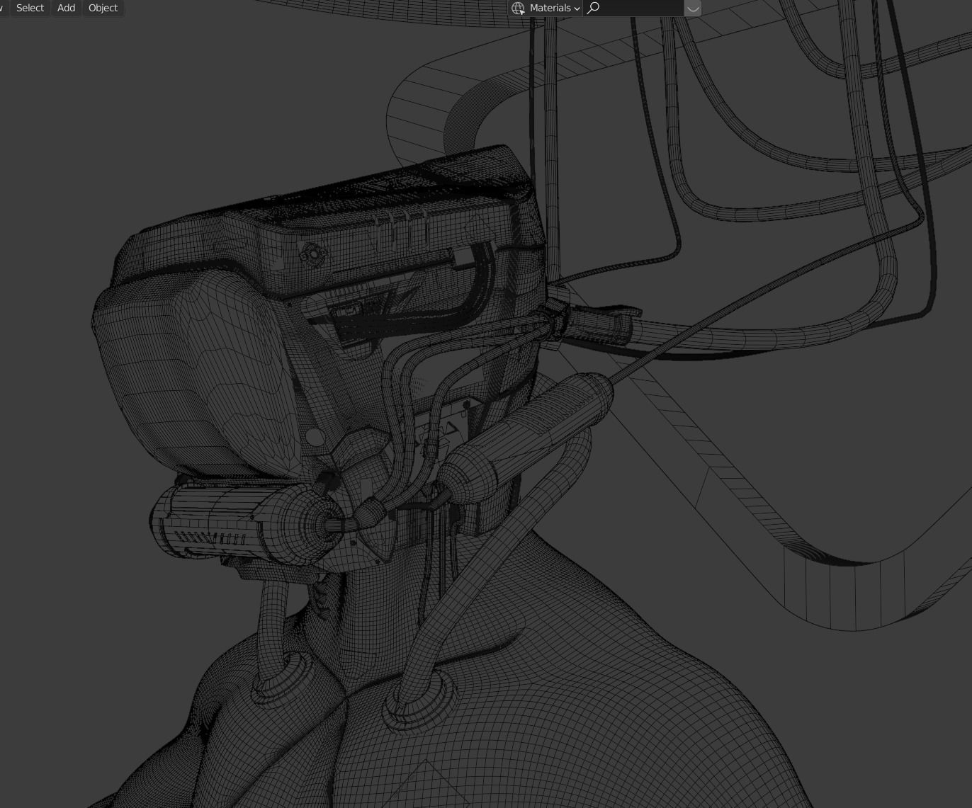 Chromithius futuristic man wearing helmet 3D model_1