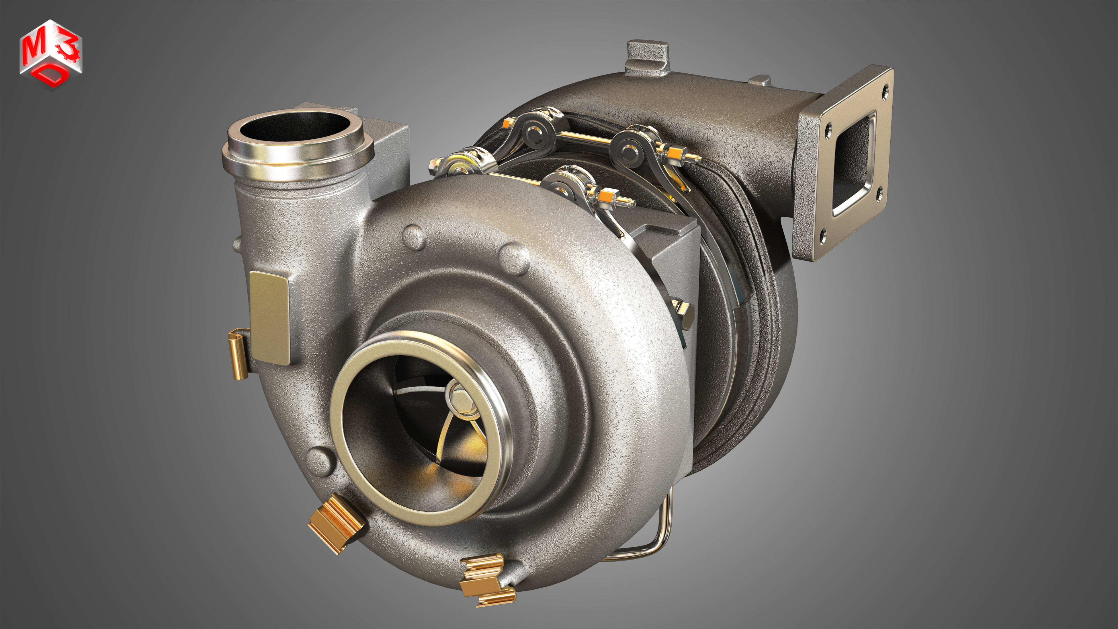 Turbocharger - Diesel Engine  3D model_12