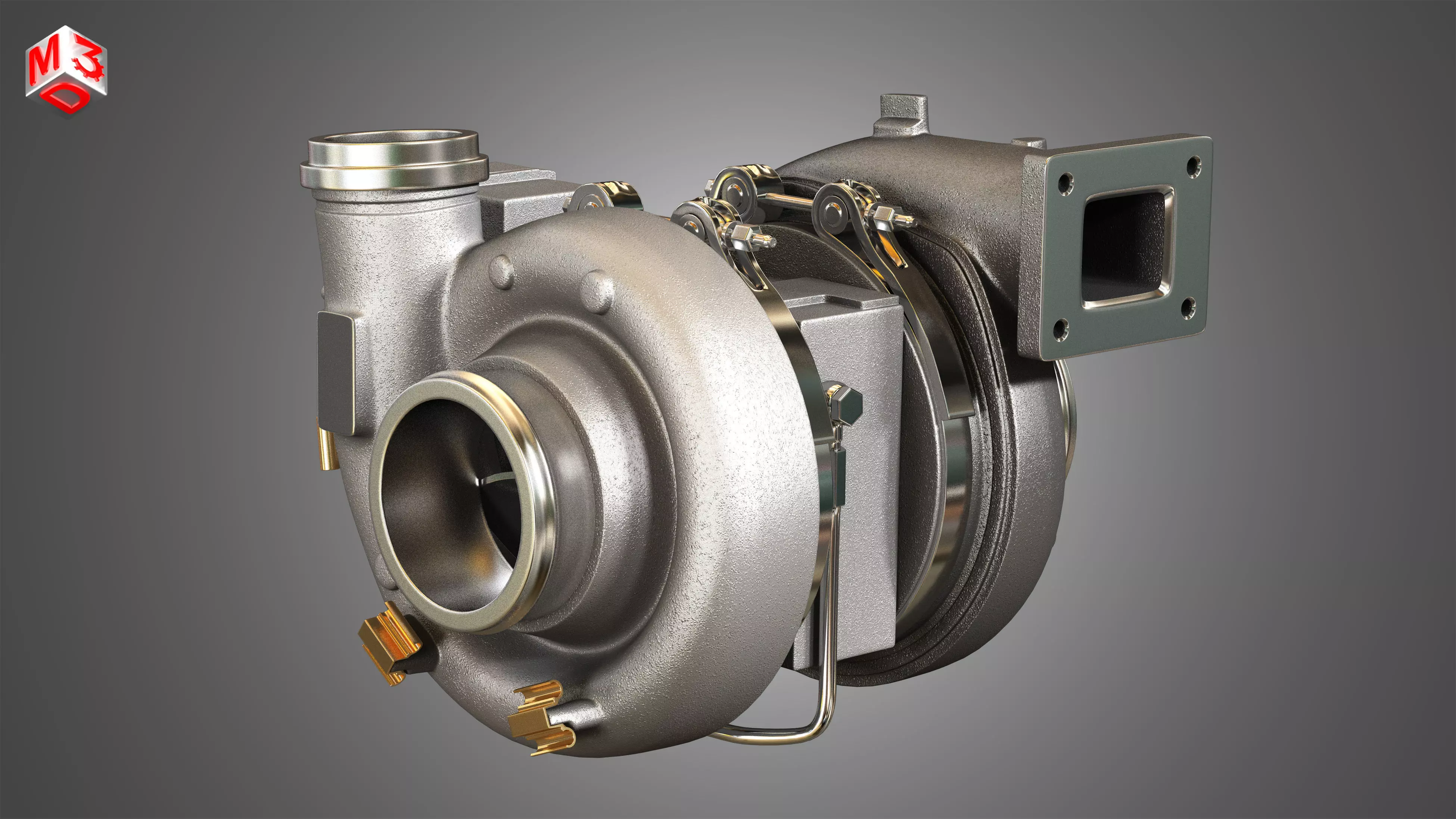 Turbocharger - Diesel Engine  3D model_0