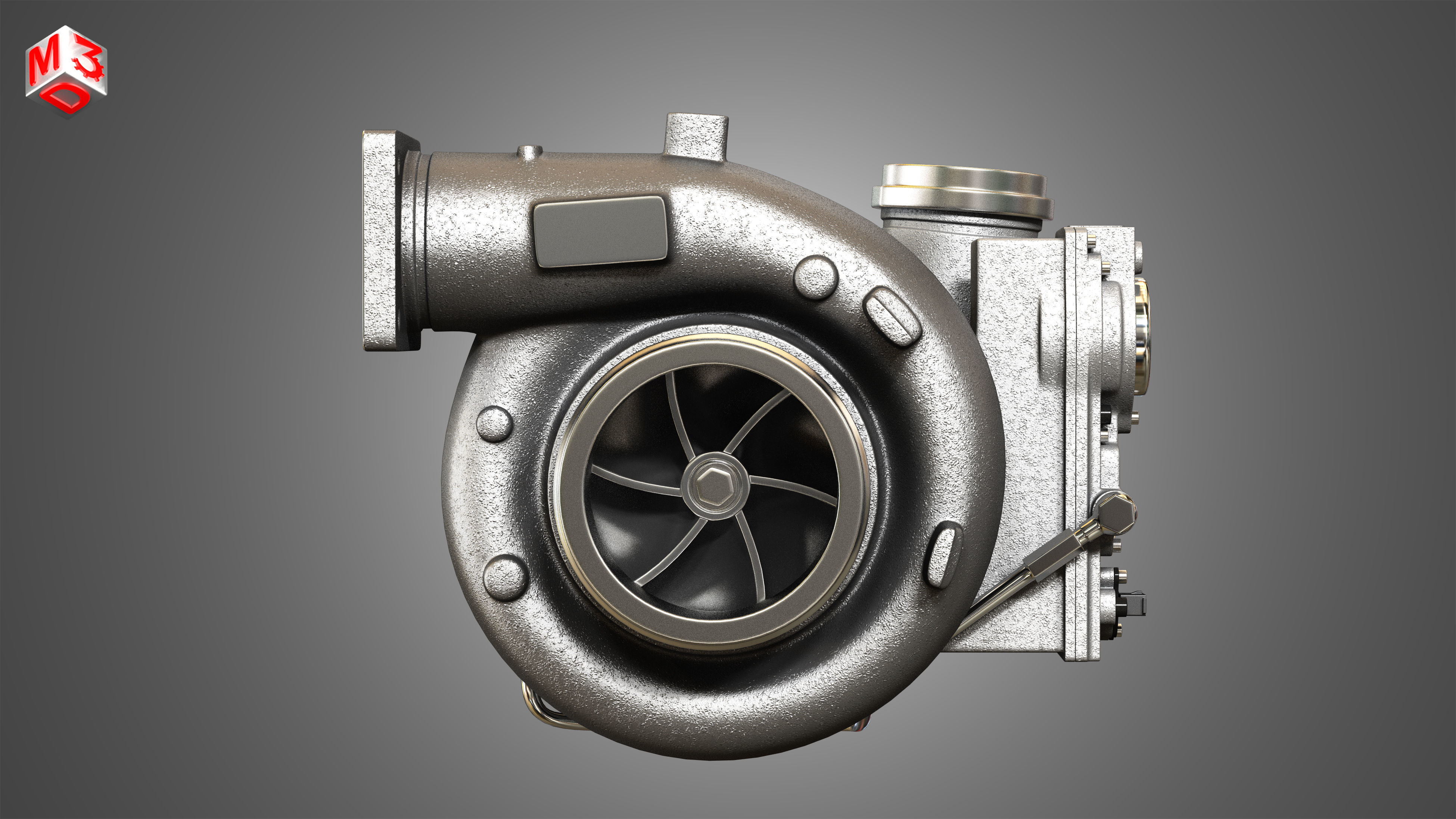 Turbocharger - Diesel Engine  3D model_7