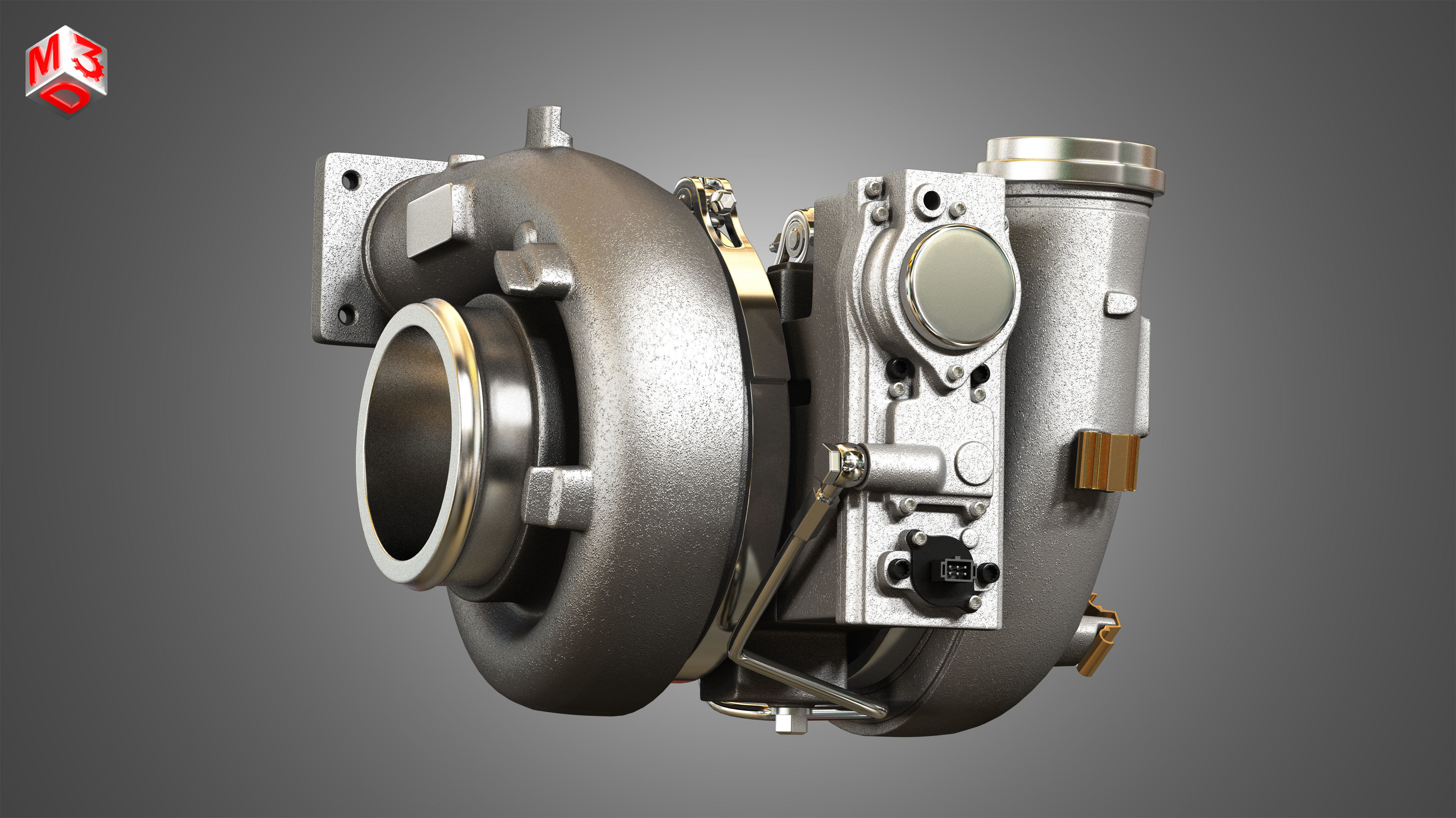 Turbocharger - Diesel Engine  3D model_9