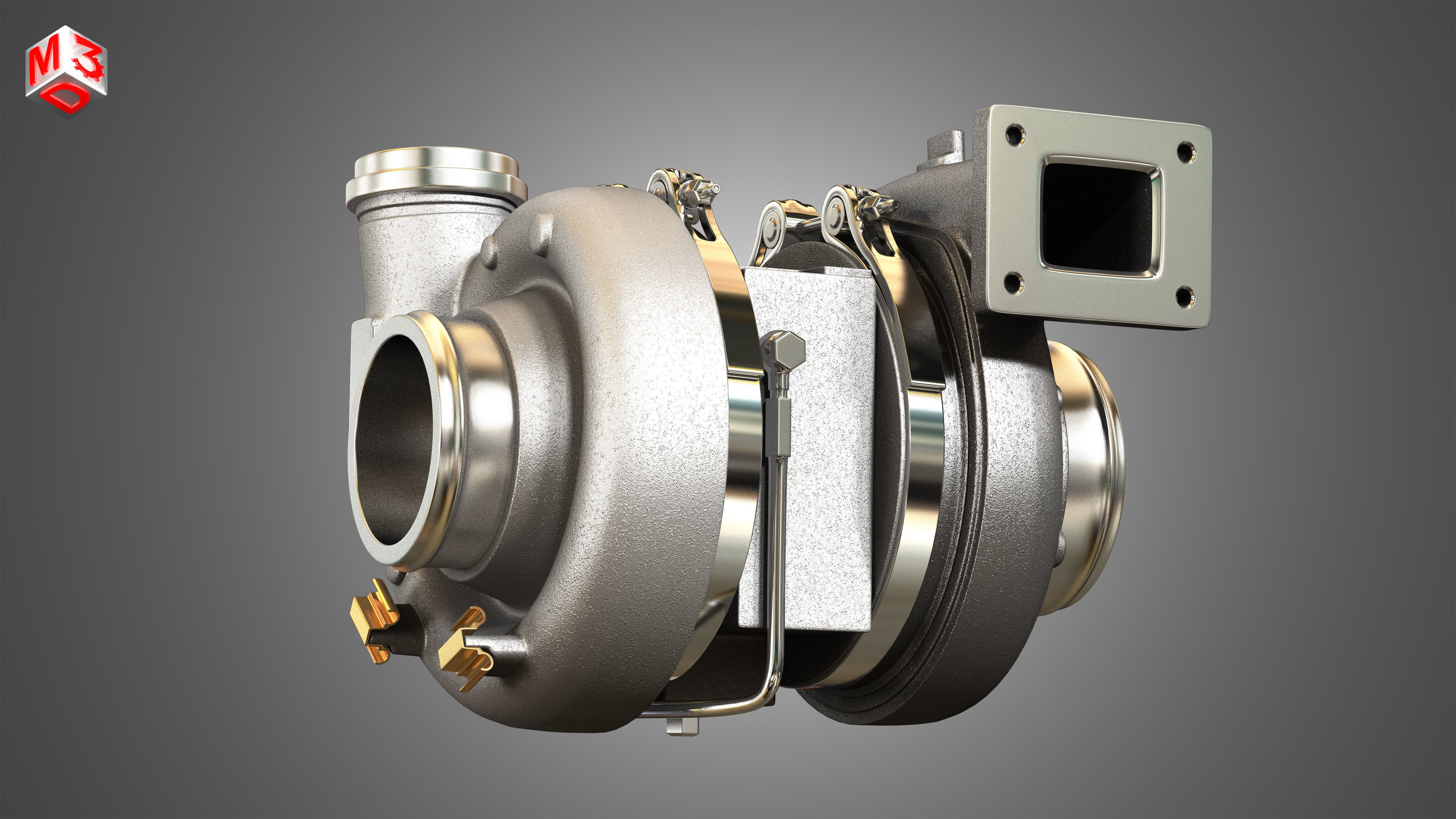 Turbocharger - Diesel Engine  3D model_8