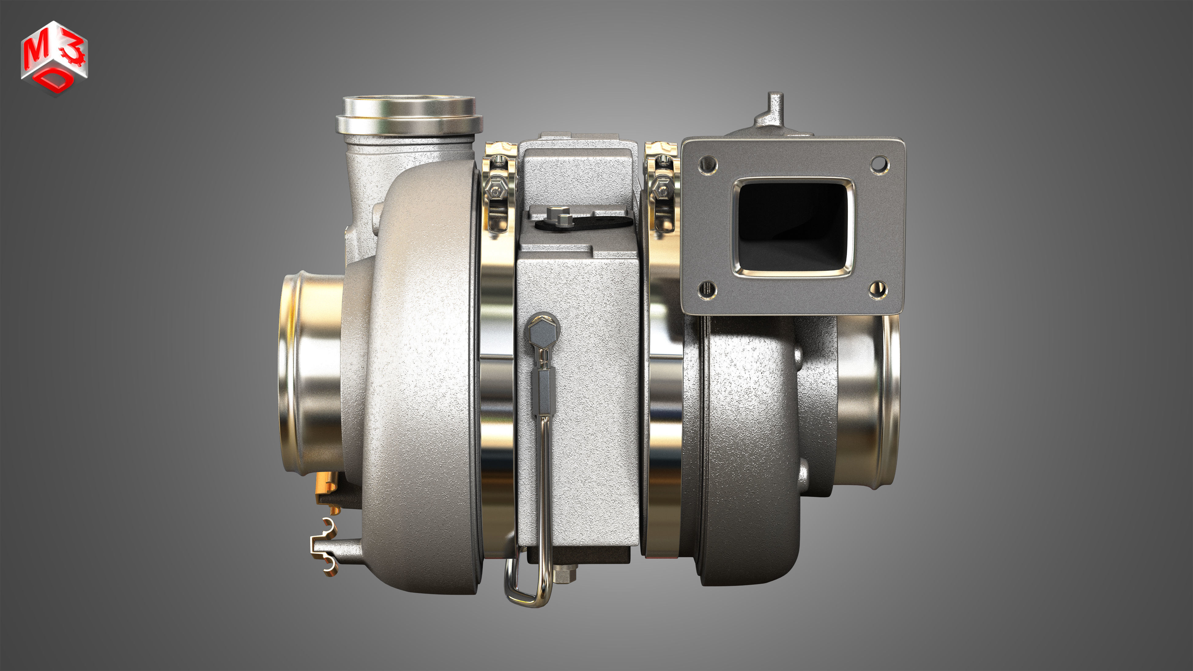 Turbocharger - Diesel Engine  3D model_4